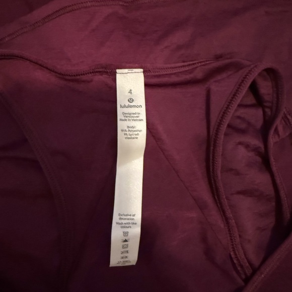 Lululemon Athletica Deep Burgundy Tank Top - Picture 3 of 3